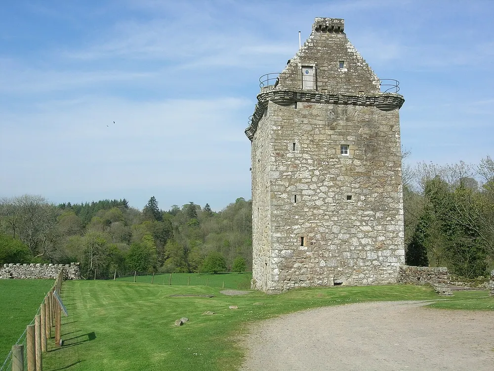 Gilnockie Tower, the local landmark of DG14