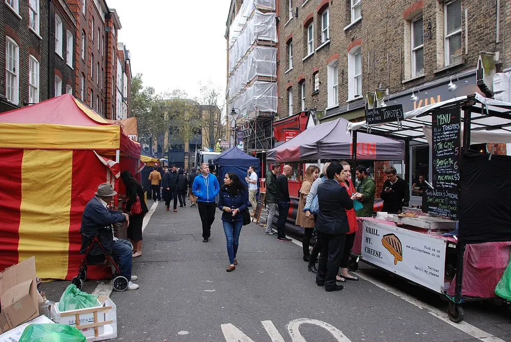Leather Lane Market, the local landmark of EC1N