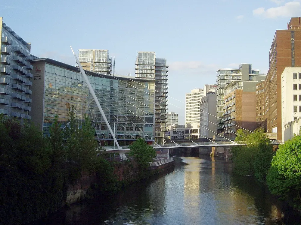Trinity Bridge, Greater Manchester, the local landmark of M3