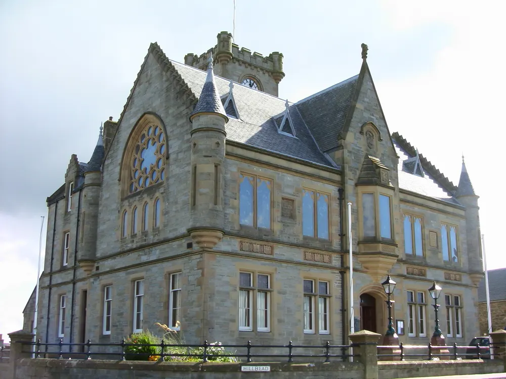 Lerwick Town Hall, the local landmark of ZE1